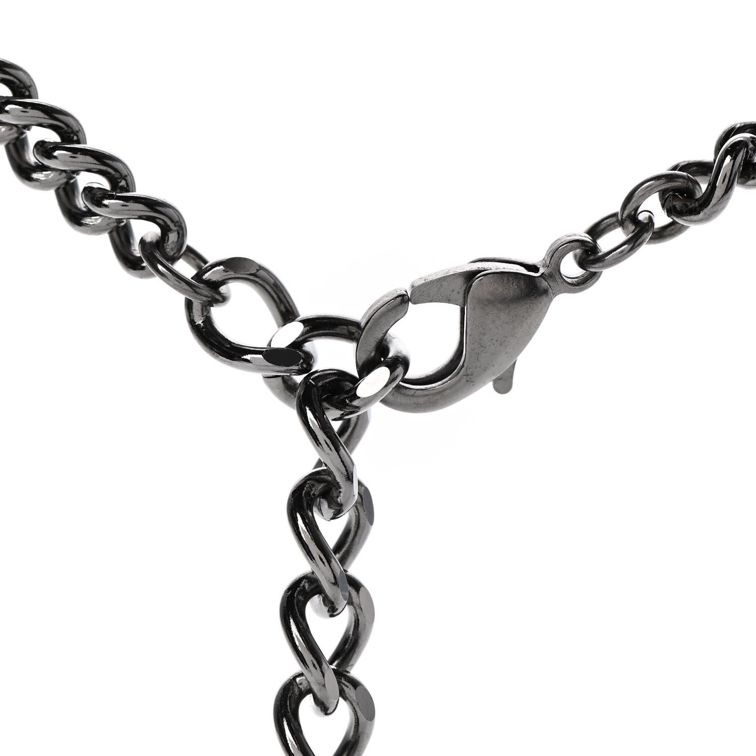 Chanel Pearl Crystal CC No 5 Perfume Bottle Choker Necklace Silver 4 of 7