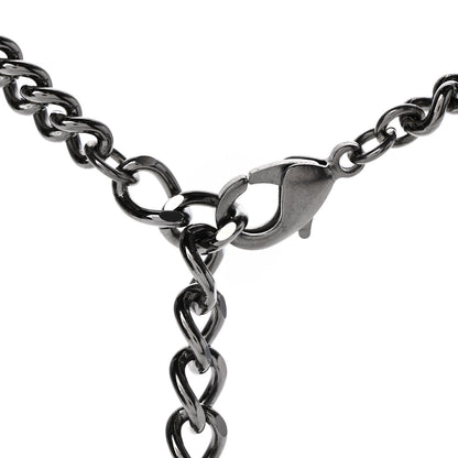 Chanel Pearl Crystal CC No 5 Perfume Bottle Choker Necklace Silver 4 of 7