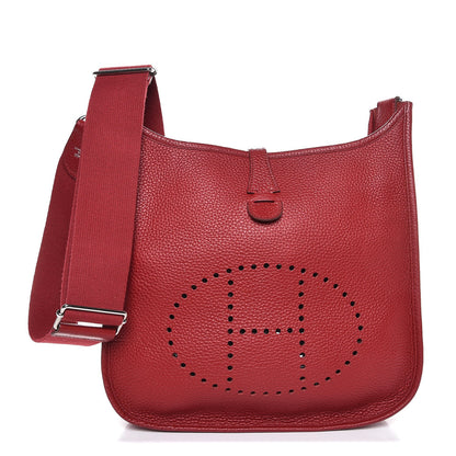 Hermes Taurillon Clemence Evelyne III PM Rouge Garance 1 of 7