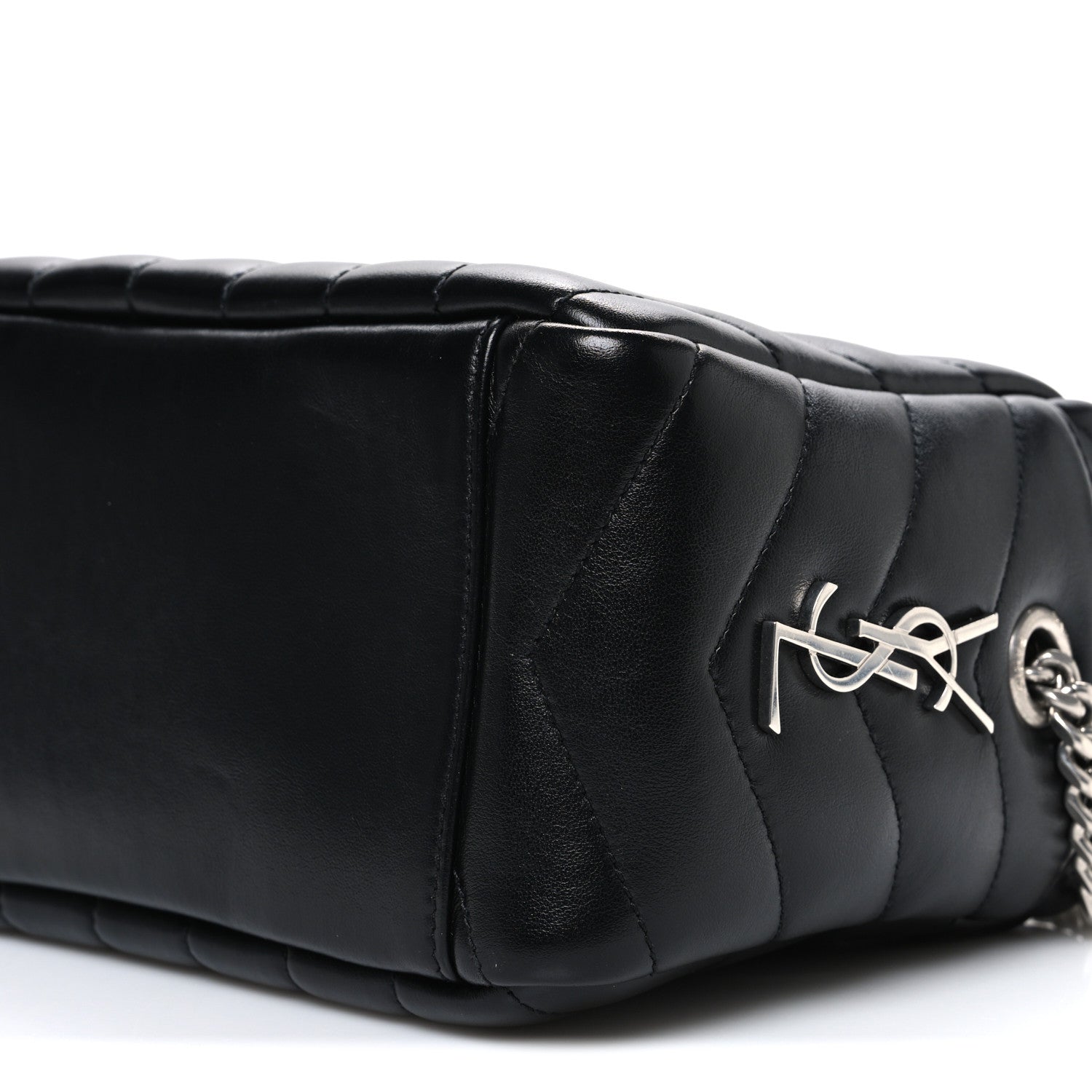 Saint Laurent Calfskin Y Quilted Monogram Small Loulou Bowling Bag Black 10 of 10
