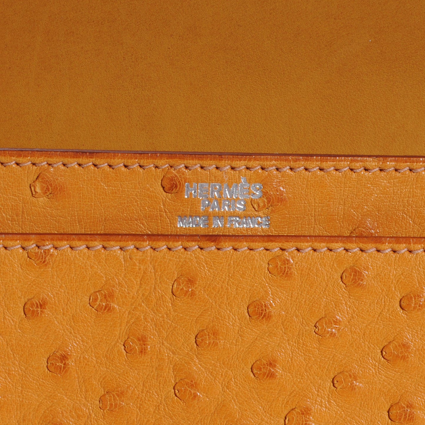 Ostrich Envelope Shoulder Bag Saffron