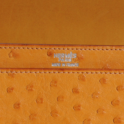 Hermes Ostrich Envelope Shoulder Bag Saffron 6 of 7