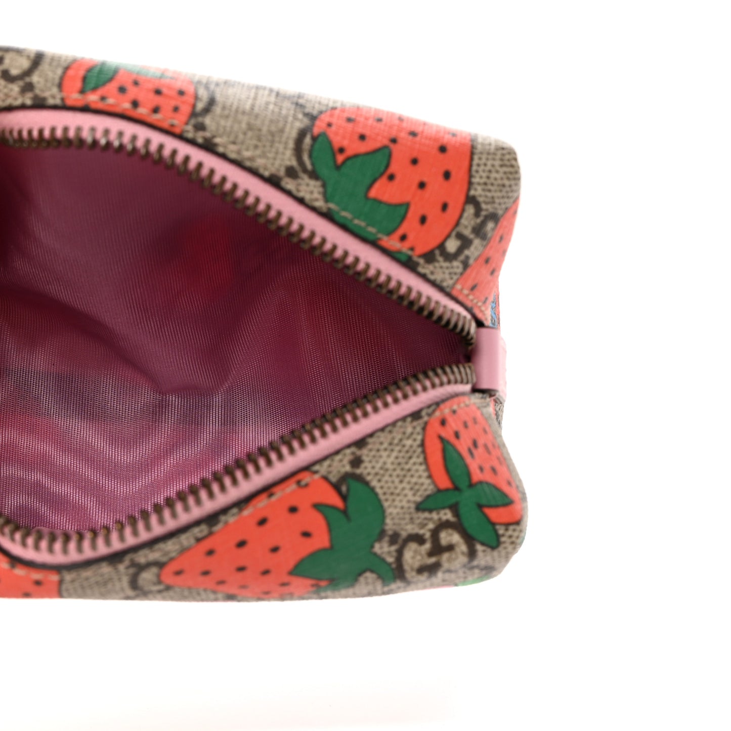 GG Supreme Monogram Strawberry Cosmetic Case