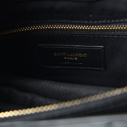 Saint Laurent Calfskin Y Quilted Monogram Large Loulou Shopper Black 6 of 7