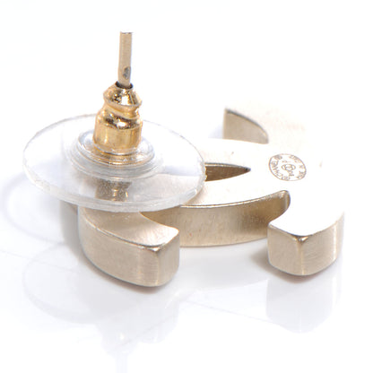 Chanel Lambskin CC Earrings Brushed Gold Brique Clair 4 of 5