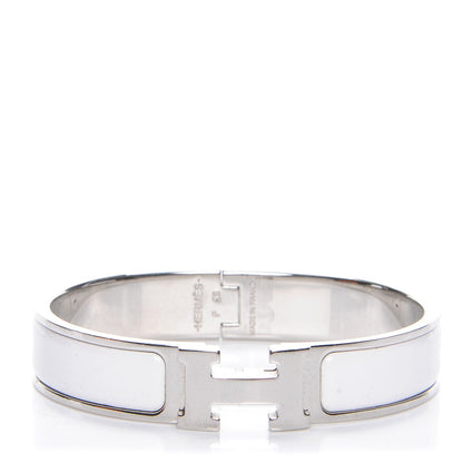 Hermes Enamel Narrow Clic Clac H Bracelet PM White 1 of 6