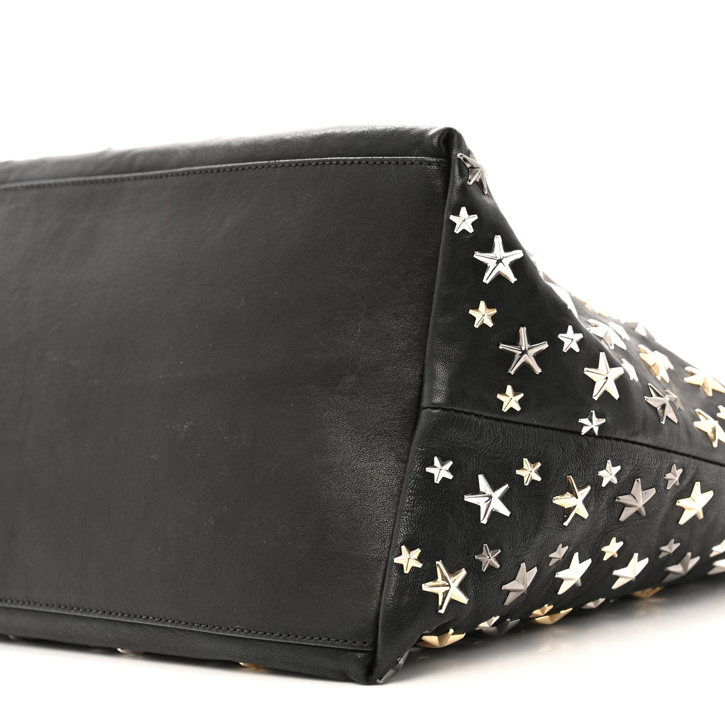 Calfskin Star Studded Tote Black