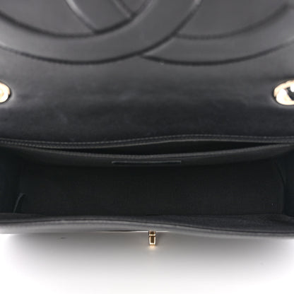 Chanel Calfskin Chevron Quilted Large Flap Black 5 of 10