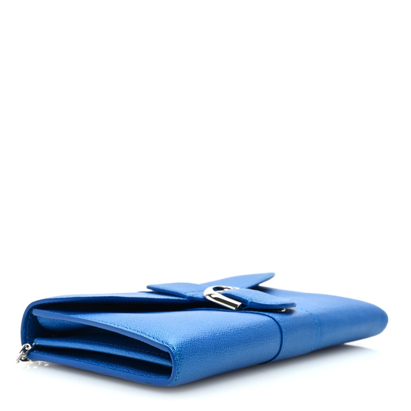Metallic Rodeo Calfskin Brillant Wallet On Chain Satin Electric