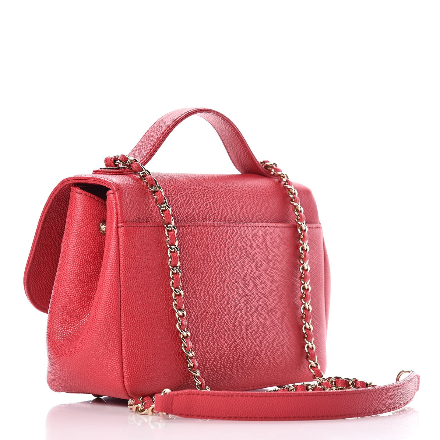 Caviar Quilted Small Business Affinity Flap Red