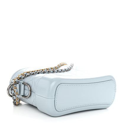 Chanel Aged Calfskin Quilted Small Gabrielle Hobo Light Blue 4 of 10