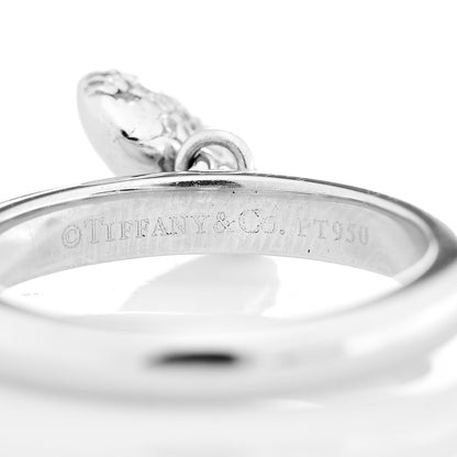 Tiffany Platinum Diamond Heart Charm Ring 49 4.75 4 of 4