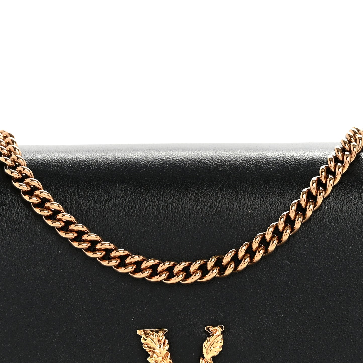 Vitello Mini Virtus Chain Clutch Black