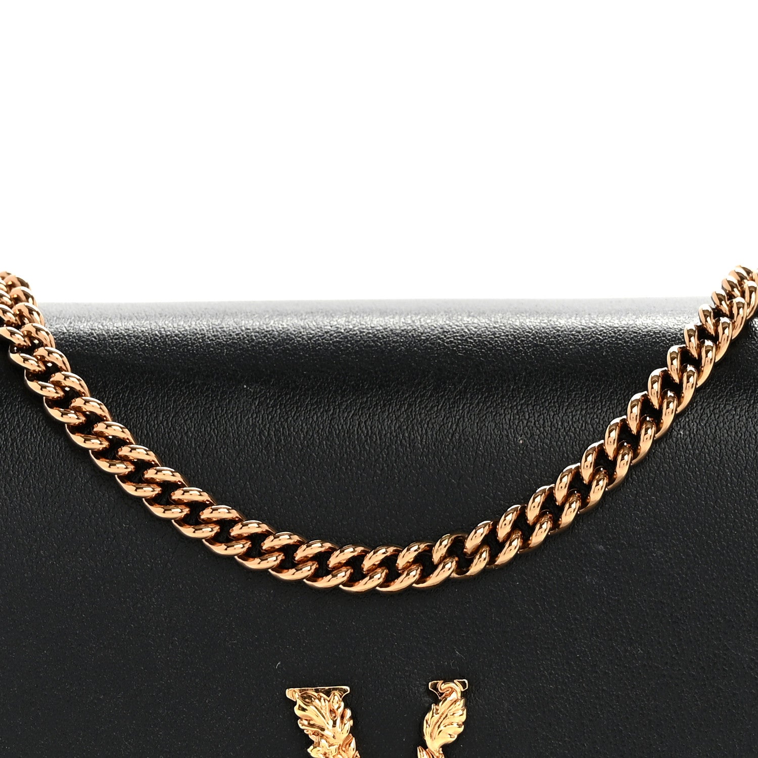 Versace Vitello Mini Virtus Chain Clutch Black 7 of 12