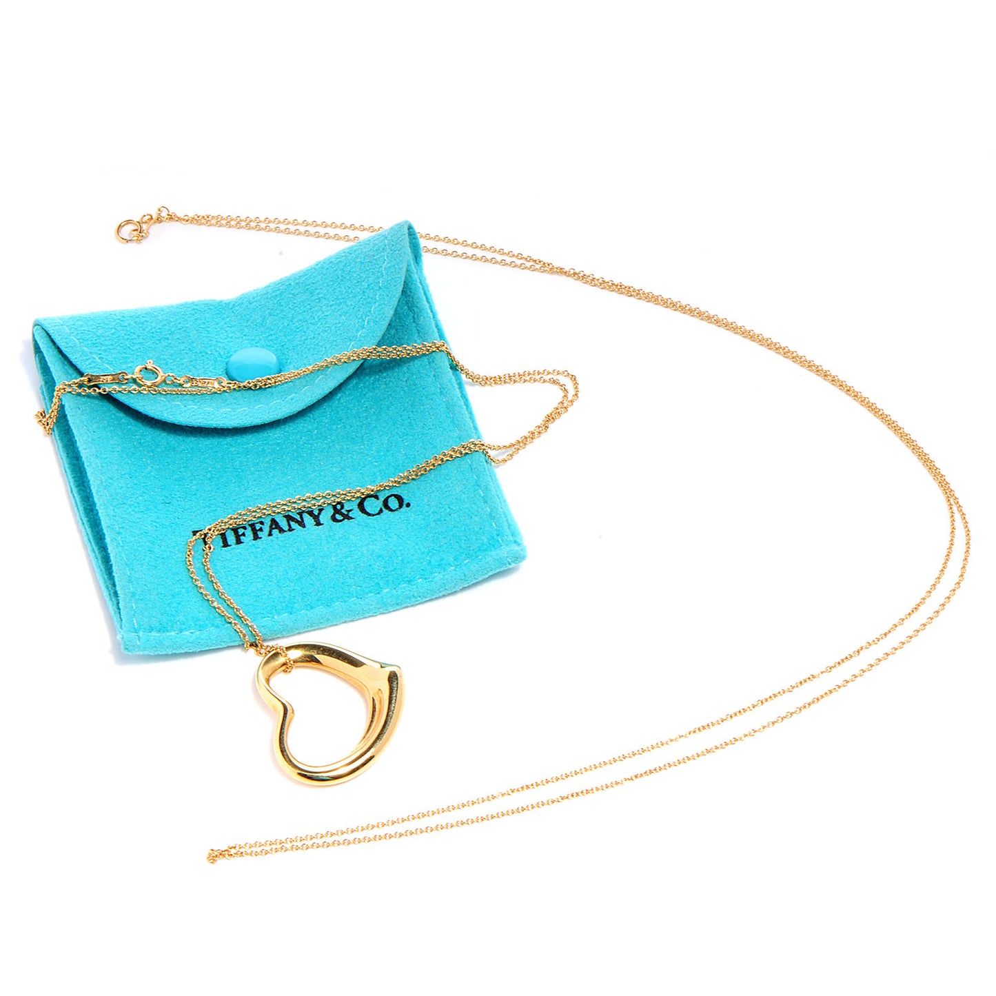 Elsa Peretti Small 18K Yellow Gold Open Heart Pendant Necklace