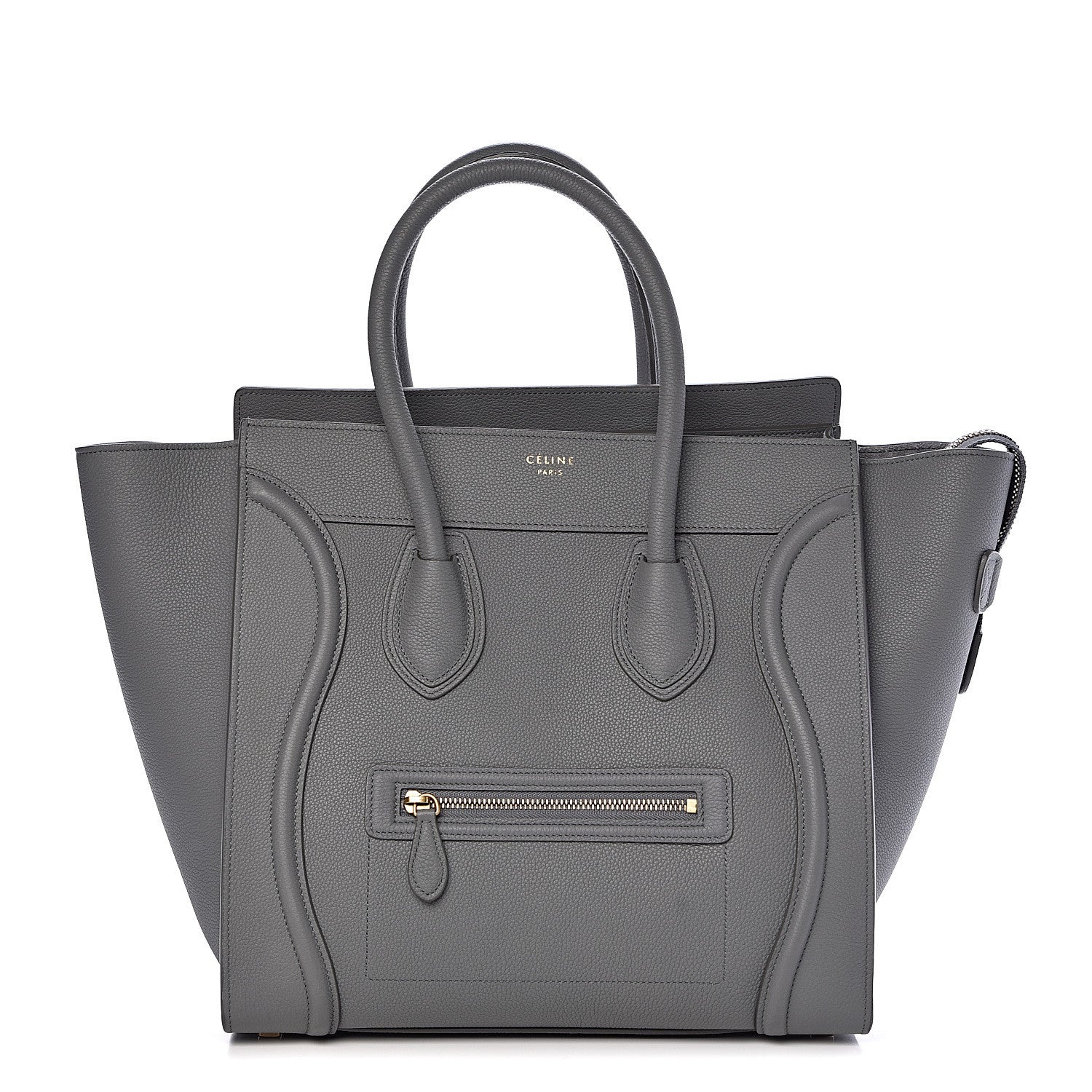 Celine Drummed Calfskin Mini Luggage Kohl 1 of 11