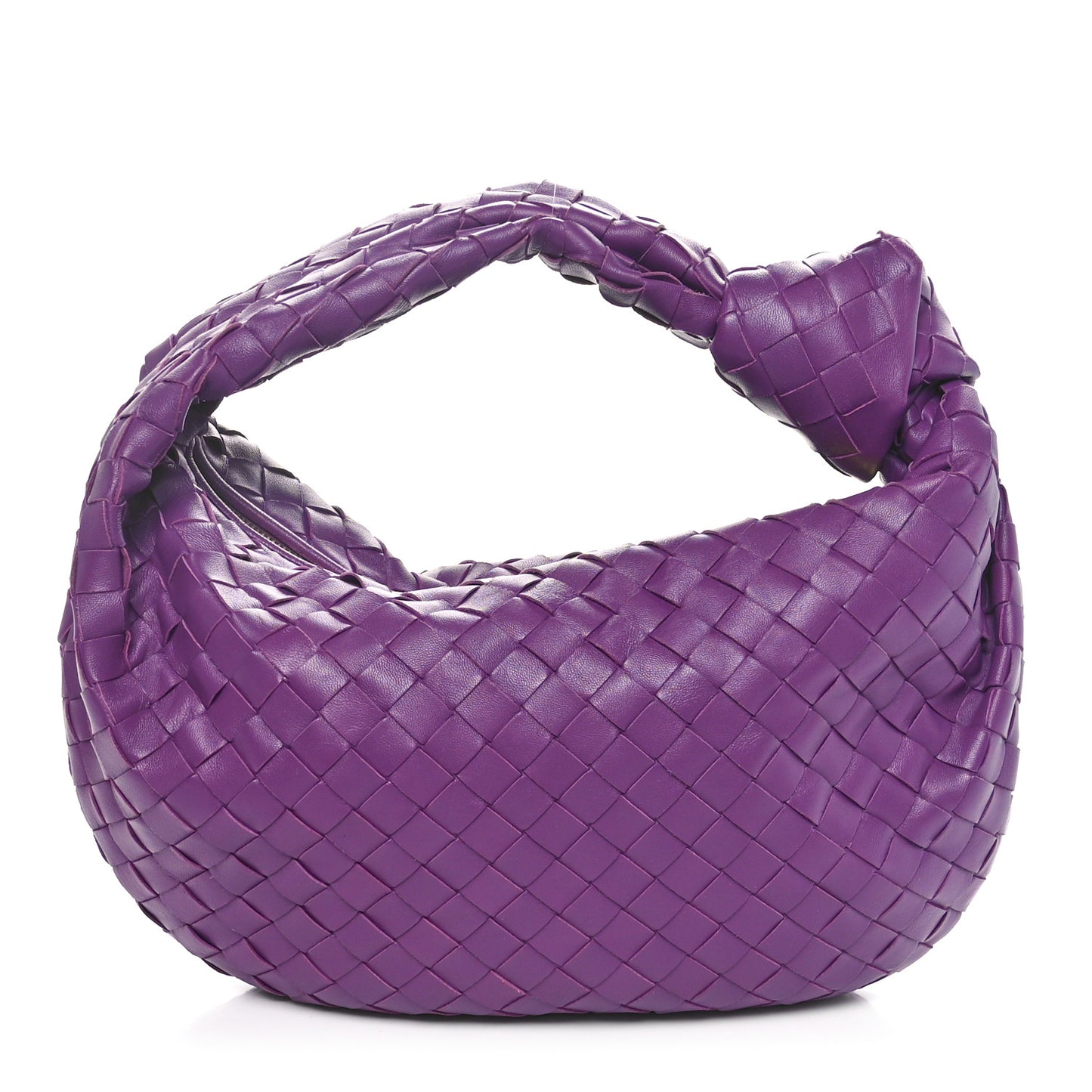 Nappa Intrecciato Teen Jodie Hobo Eggplant