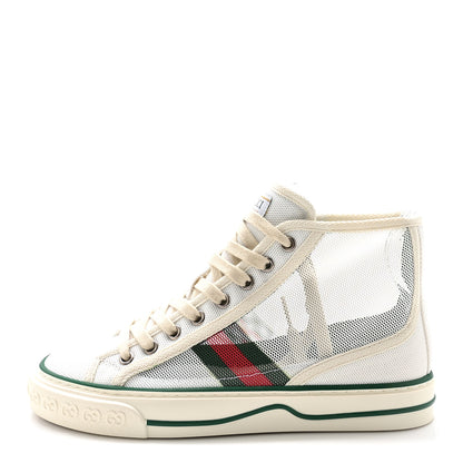 Gucci Mesh Web Womens 1977 Tennis High Top Sneakers 36 Great White Mystic White 1 of 9