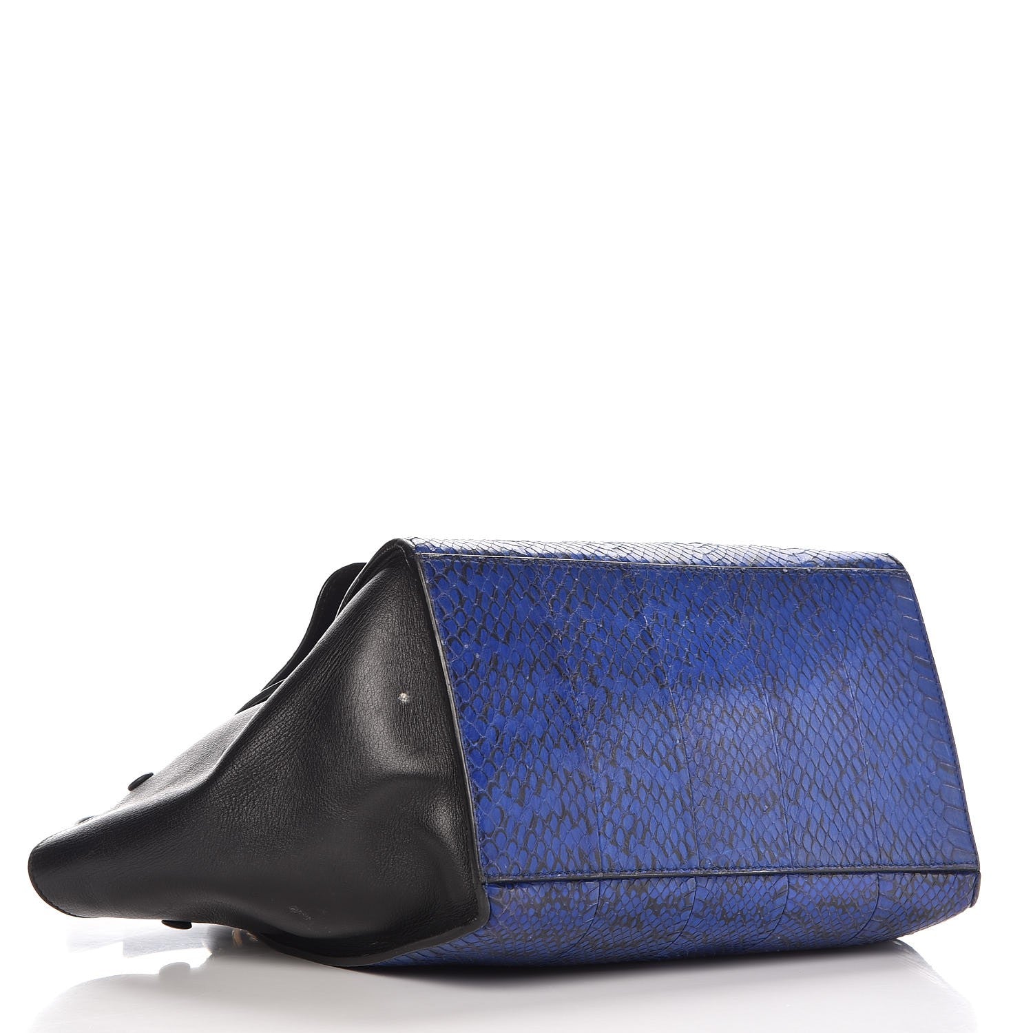 Celine Python Calfskin Medium Trapeze Blue Black 4 of 24
