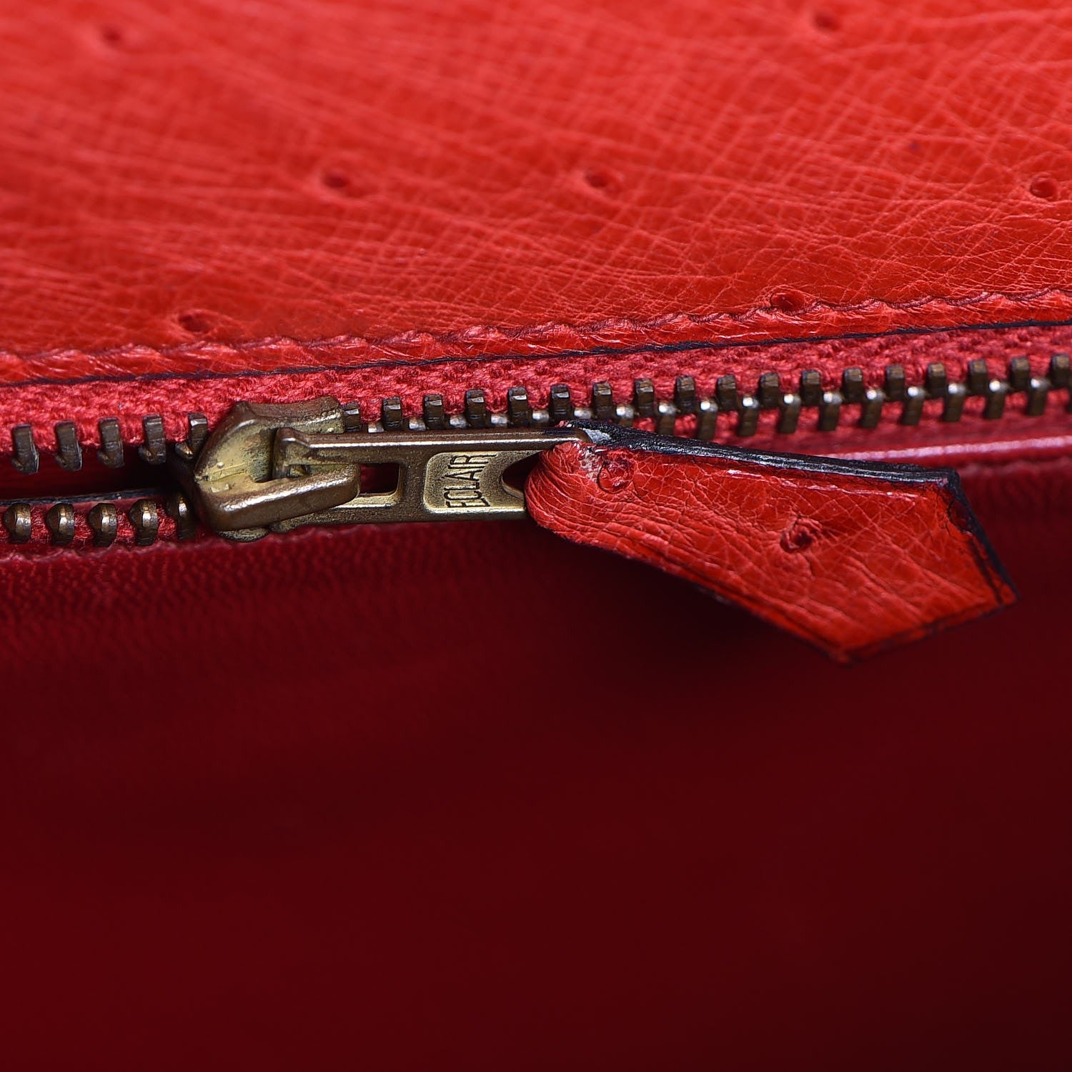 Hermes Ostrich Kelly Sellier 28 Rouge Vif 28 of 36