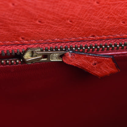 Hermes Ostrich Kelly Sellier 28 Rouge Vif 28 of 36
