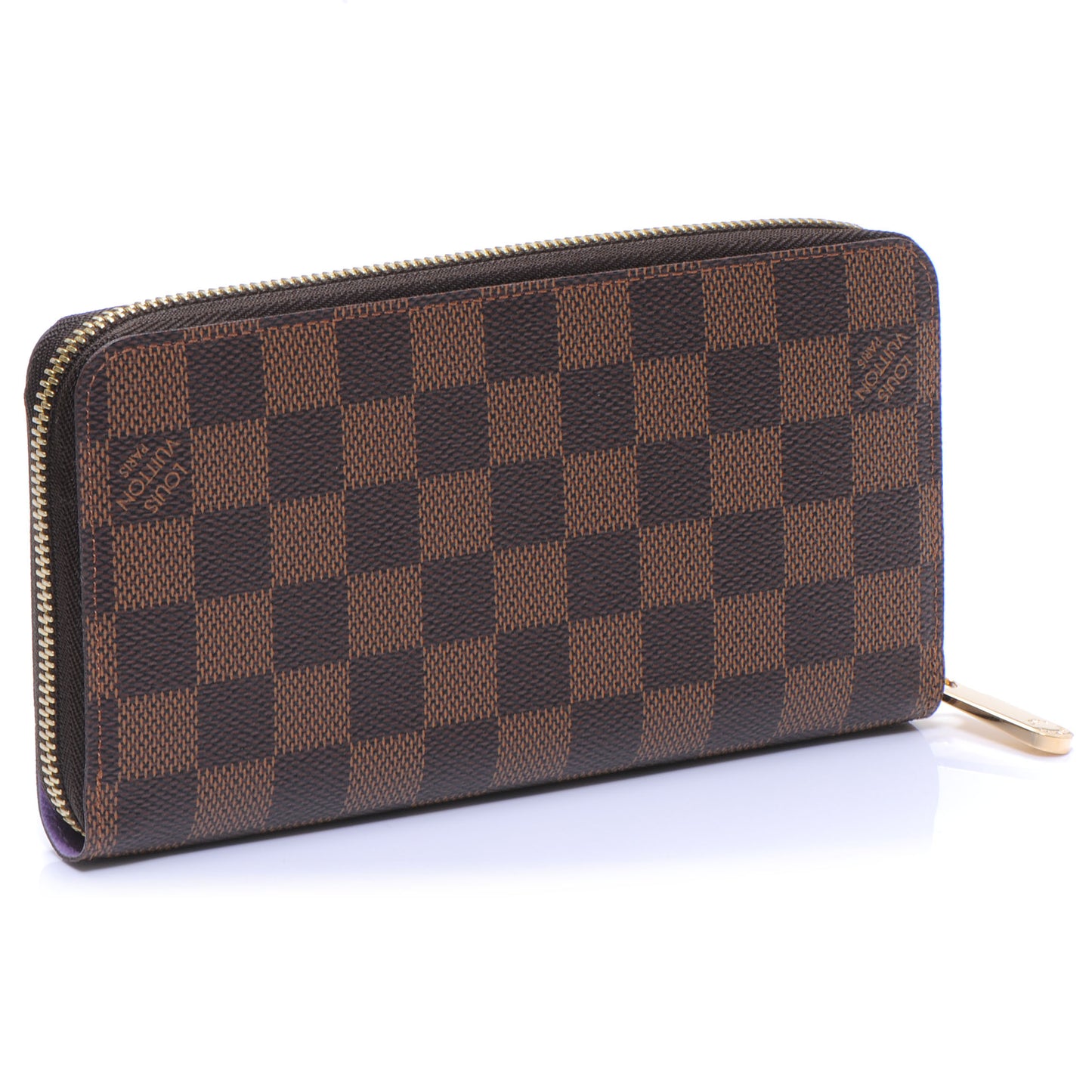 Damier Ebene Illustre Zippy Wallet Violet