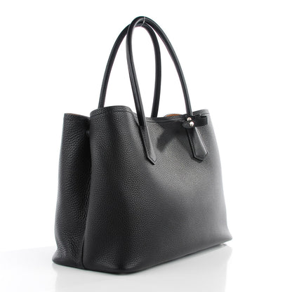 Prada Vitello Daino Medium Double Tote Black Cuoio 3 of 10