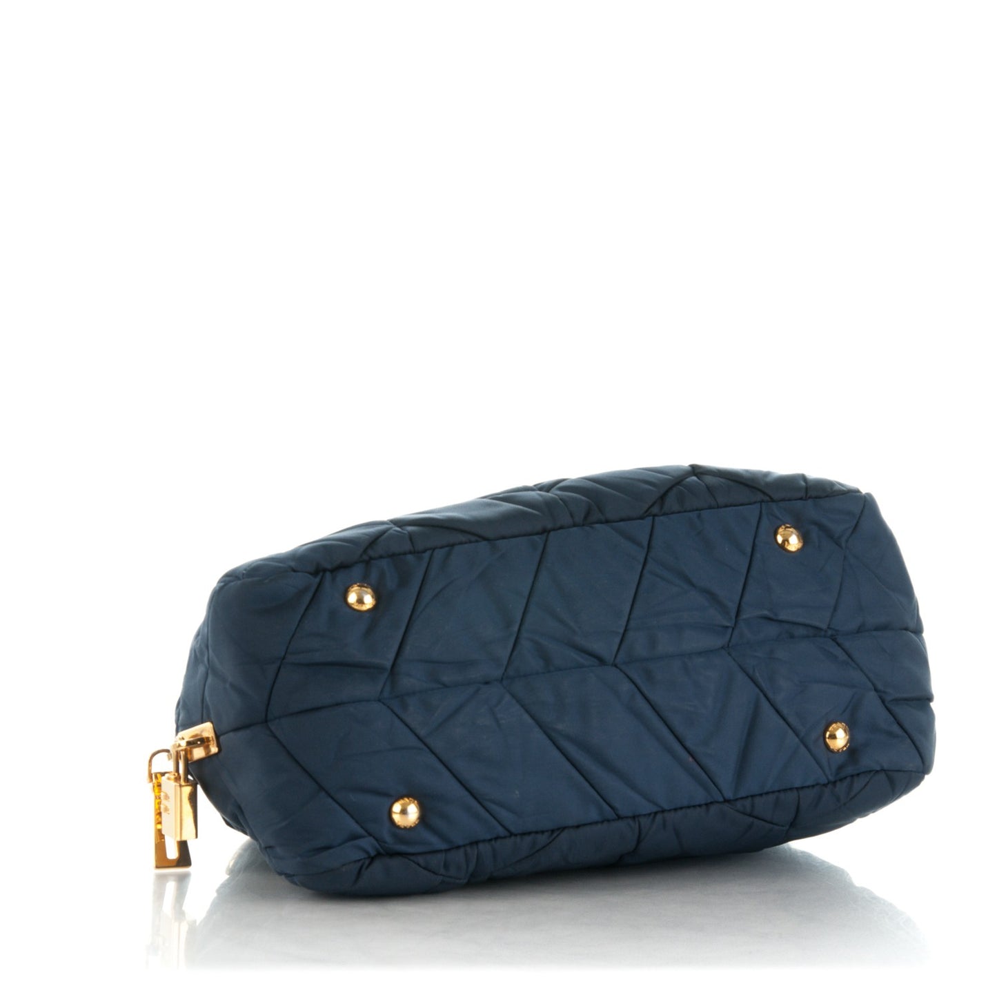 Tessuto Nylon Chevron Quilted Small Dome Satchel Blue