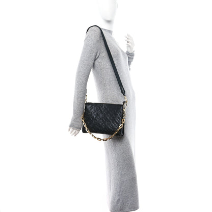 Louis Vuitton Lambskin Embossed Monogram Coussin PM Black 2 of 11