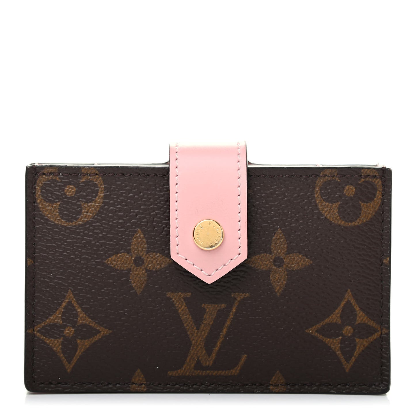 Monogram Gusset Card Holder Rose Ballerine