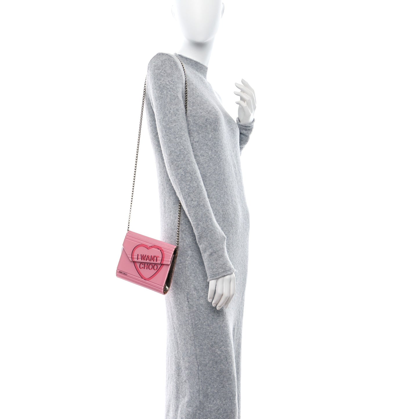 Acrylic I Want Choo Candy Clutch Pink