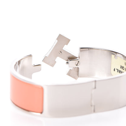 Hermes Enamel Wide Clic Clac H Bracelet GM Rose Saumon 5 of 5