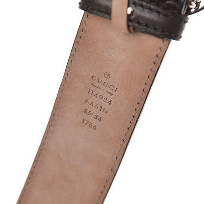 Gucci Guccissima Interlocking G Belt 85 34 Dark Brown 5 of 5