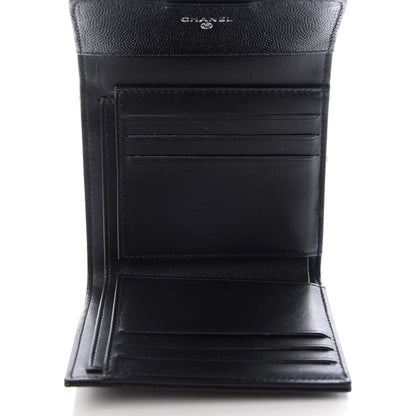 Chanel Iridescent Caviar Quilted Compact Flap Wallet Black 5 of 9