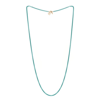 David Yurman Stainless Steel 14K Yellow Gold Acrylic Bel Aire Chain Necklace 27" Turquoise 3 of 4