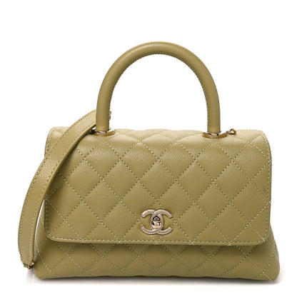 Chanel Caviar Quilted Mini Coco Handle Flap Light Green 1 of 10