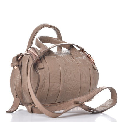 Alexander Wang Pebbled Lambskin Mini Rockie Latte Rose Gold Hardware 3 of 9