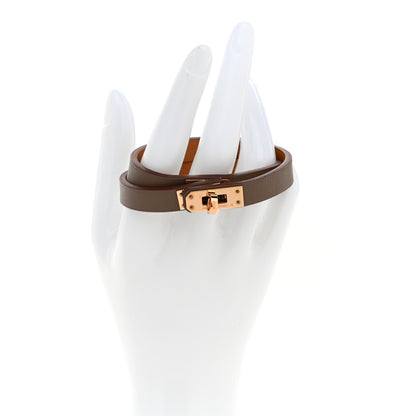 Hermes Swift Mini Kelly Double Tour Bracelet T2 Etoupe 2 of 8