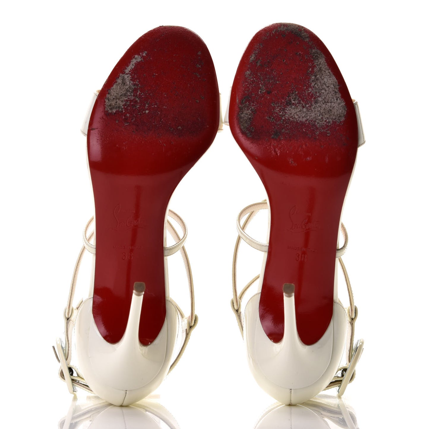 Patent Calfskin Choca 100 Strappy Sandals 38 Latte