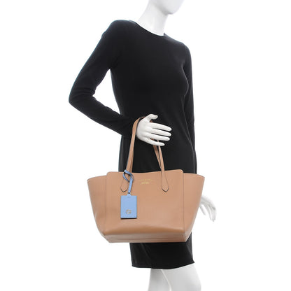 Gucci Dollar Calfskin Small Swing Tote Camelia Mineral Blue 2 of 6