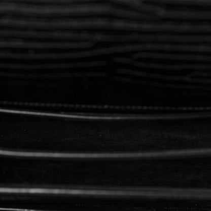 Saint Laurent Calfskin Crocodile Embossed Medium Monogram Sunset Black 4 of 7