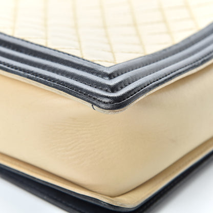 Chanel Lambskin Quilted Large Boy Flap Beige Black 11 of 21