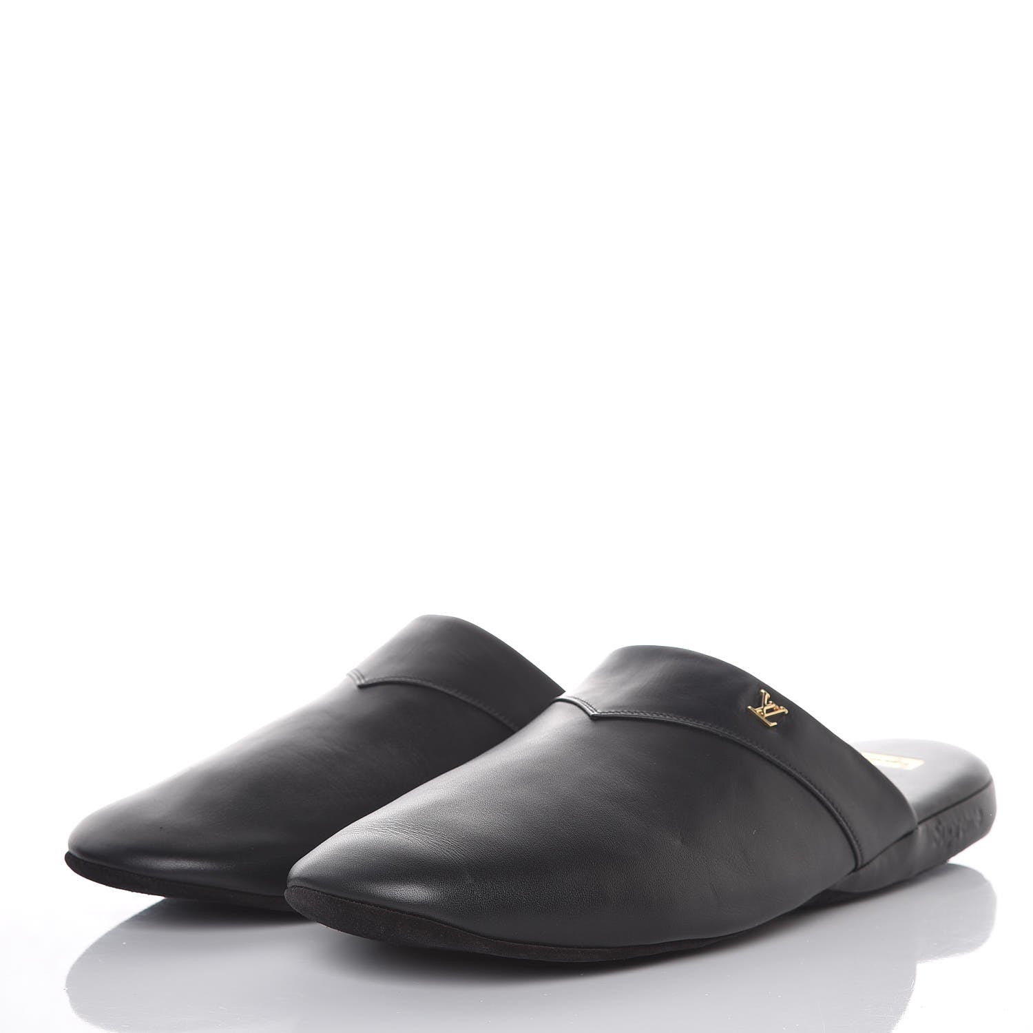 Louis Vuitton X SUPREME Lambskin Mens Hugh Slippers 7 Black 3 of 8