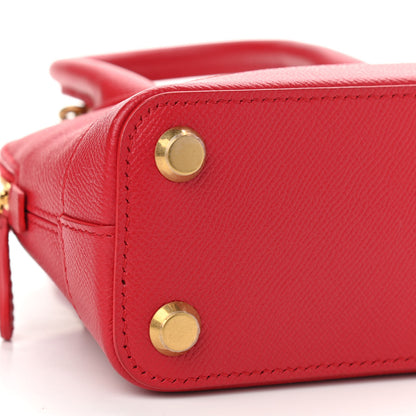 Balenciaga Signature Grained Calfskin Logo XXS Ville Top Handle Bag Rouge Lantern Black 11 of 12