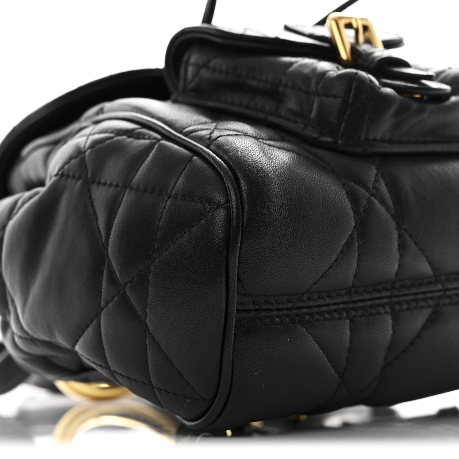 Christian Dior Lambskin Macrocannage Small Caro Backpack Black 9 of 11