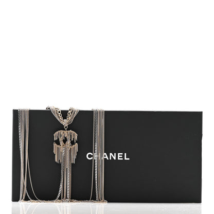 Chanel Chain Fringe Multi Strand CC Necklace Gold 6 of 6