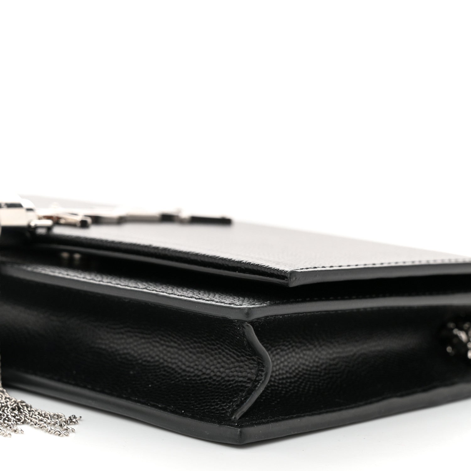 Saint Laurent Grain De Poudre Classic Monogram Kate Tassel Chain Wallet Black 9 of 10