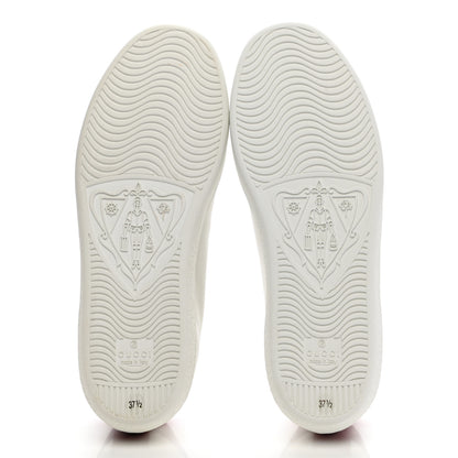 Gucci Calfskin Interlocking G Perforated Womens Ace Sneakers 37.5 White Hibiscus Red 5 of 11