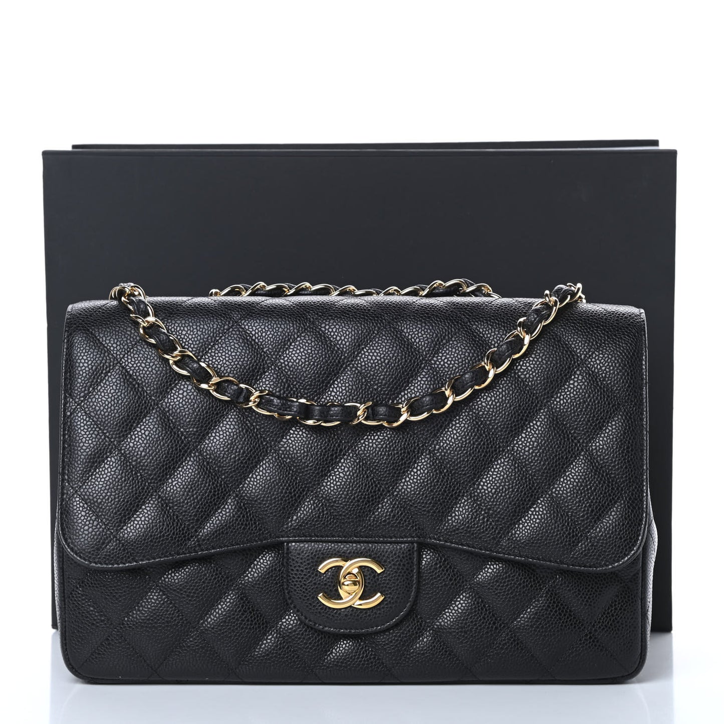 Caviar Quilted Jumbo Single Flap Black