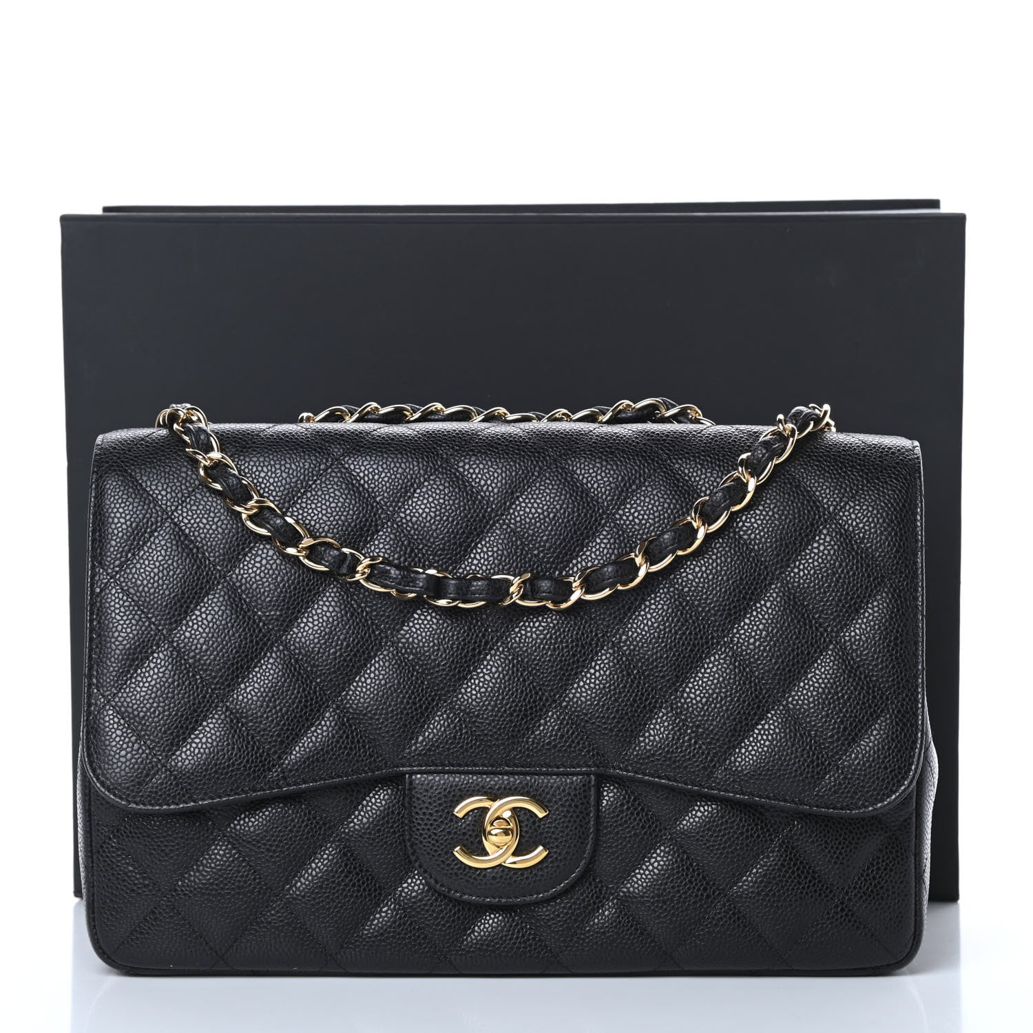 Chanel Caviar Quilted Jumbo Single Flap Black 13 of 13